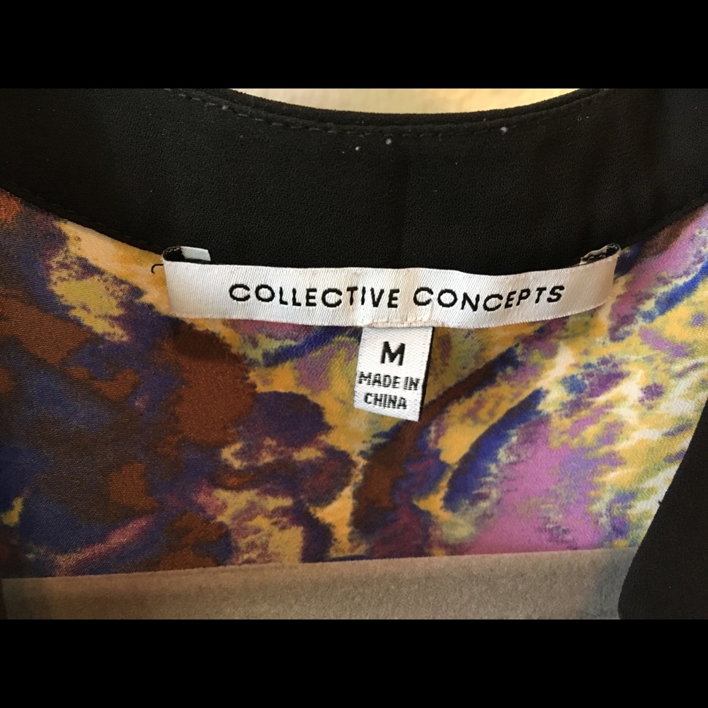 Abstract Pattern U-Neck Polyester Blouse - image 5